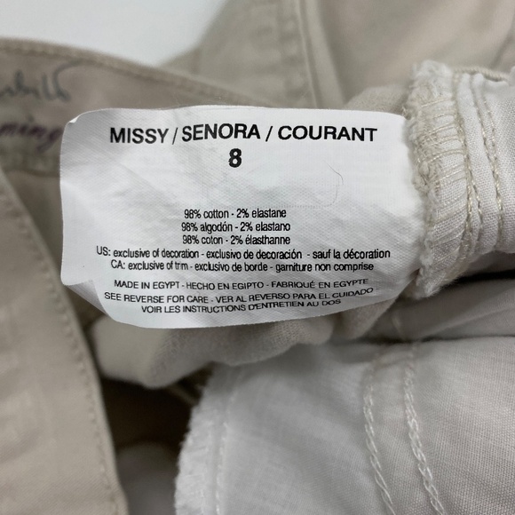 Gloria Vanderbilt Amanda Ankle Snap Hem Crop Women's size 8 Beige Denim jeans - Picture 4 of 4